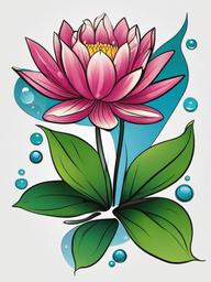 water lily pisces tattoo  simple vector color tattoo