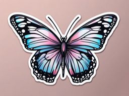 Butterfly Sticker - Delicate butterfly illustration, ,vector color sticker art,minimal