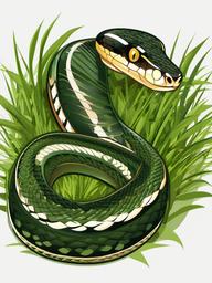 Snake clipart - snake slithering through the grass  