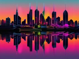 Neon Wallpaper - Neon Lights Illuminating the Vibrant Cityscape wallpaper, abstract art style, patterns, intricate