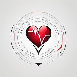 Tattoo Heart Rate - Symbolize life and vitality with a tattoo inspired by the visual representation of heart rate.  simple vector color tattoo,minimal,white background