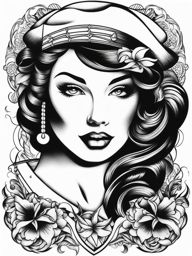 sailor jerry tattoos black and white design 