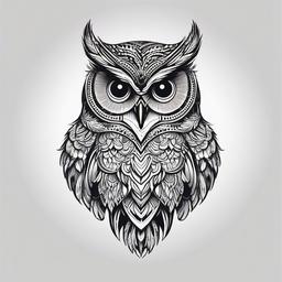 Awesome Owl Tattoos - Explore a gallery of awe-inspiring and awesome owl-themed tattoos.  simple color tattoo,vector style,white background