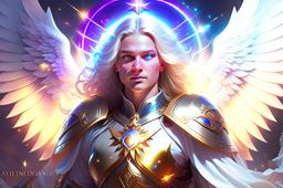 aasimar cleric of the light domain, channeling radiant energy to smite darkness. 
