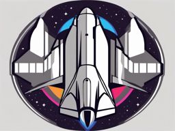 Space Shuttle Clipart - A futuristic space shuttle ready for an interstellar voyage.  color clipart, minimalist, vector art, 