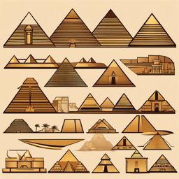 Pyramids of Giza clipart - World-famous Egyptian pyramids, ,color clipart vector style