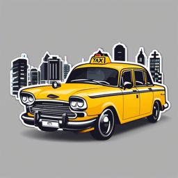 City and Taxi Emoji Sticker - Urban taxi adventures, , sticker vector art, minimalist design