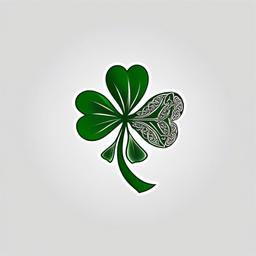 celtic 4 leaf clover tattoo designs  simple color tattoo,minimal,white background