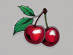 cherry outline tattoo  simple vector color tattoo