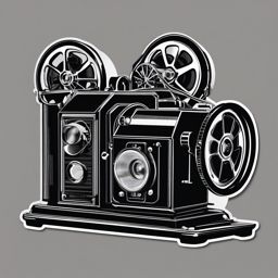 Film projector sticker- Classic cinema, , sticker vector art, minimalist design