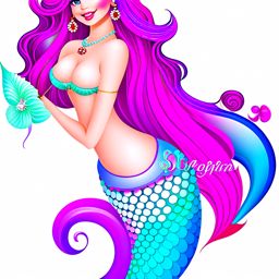 mermaid clipart - nerida, an alluring and enchanting mermaid. 