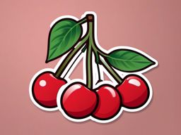 Cherries Emoji Sticker - Sweet duo, , sticker vector art, minimalist design