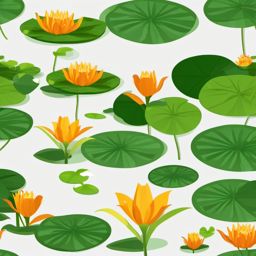 Frog Clipart - Frog leaping from lily pad to lily pad , minimal, 2d