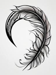 horseshoe and feather tattoo  simple color tattoo,minimal,white background