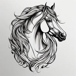 neo traditional horse tattoo  simple tattoo,minimalist,white background