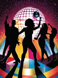 Disco Ball clipart - people dancing under disco ball  vector clipart