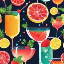 Summer Cocktail clipart - Delicious summer cocktail, ,vector color clipart,minimal