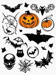 Halloween Tattoos for Females - Tattoos designed specifically for females with a Halloween theme.  simple color tattoo,minimalist,white background