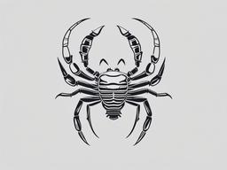 Minimalist Scorpion Tattoo - Highlight the essence of a scorpion with a simple and minimalist tattoo design.  simple vector color tattoo,minimal,white background