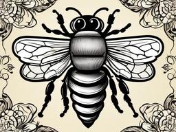 bee cartoon tattoo  vector tattoo design