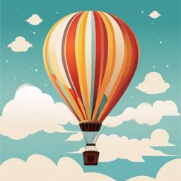Hot Air Balloon Clipart - A whimsical hot air balloon ascending into the boundless sky, a symbol of adventure.  color clipart, minimalist, vector art, 