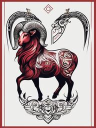 aries birth sign tattoos  simple vector color tattoo
