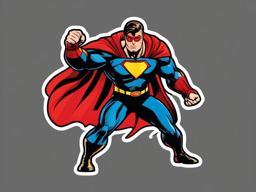 Comic book superhero landing sticker- Epic and powerful, , sticker vector art, minimalist design