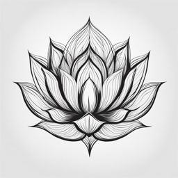 Simple lotus tattoo design, Minimalist and straightforward designs for lotus flower tattoos.  vivid colors, white background, tattoo design