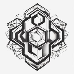 Hexagon Tattoo Meaning - Delve into the symbolism behind a hexagon tattoo, representing balance, harmony, and the interconnectedness of life.  simple color tattoo, minimal, white background