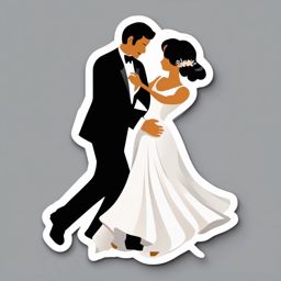 Couple Waltzing Emoji Sticker - Dancing in the elegance of love, , sticker vector art, minimalist design