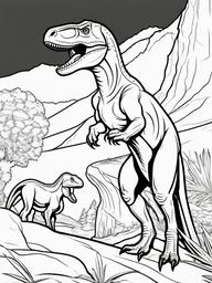 Albertosaurus Coloring Pages - Tyrannosaur Family Member  black outline printable coloring page