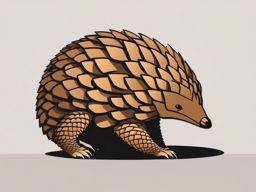 Pangolin Clipart - Pangolin rolling into a protective ball , minimal, 2d