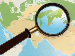 Magnifying Glass clipart - magnifying glass examining a map  