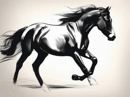 sketch of horse easy  minimal rough sketch scribbles,doodles,black and white