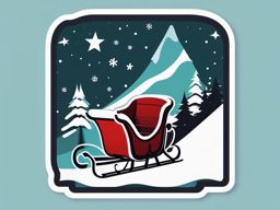 Winter sleigh sticker- Festive and joyful, , sticker vector art, minimalist design