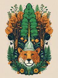 Nature-Inspired T-Shirt featuring elements from nature, like trees or animals ,t shirt vector design
