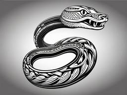 Snake Tattoo Design - Artistic design of a snake for a tattoo.  simple vector tattoo,minimalist,white background