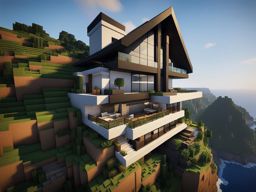 cliffside abode with breathtaking cliff views - minecraft house design ideas minecraft block style