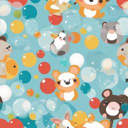 Bubble clipart - bubbles surrounding a cute animal  