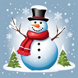 snowman clipart - a jolly and snow-covered snowman design. 