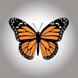 Monarch Butterfly Clipart - A graceful Monarch butterfly with vibrant orange and black wings.  color clipart, minimalist, vector art, 