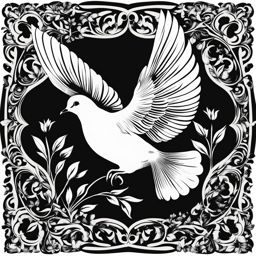 dove clipart black and white 