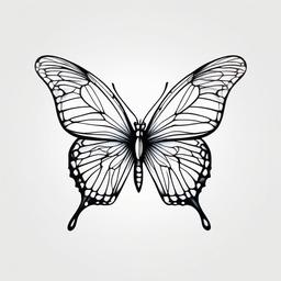 simple butterfly outline tattoo  simple color tattoo, minimal, white background