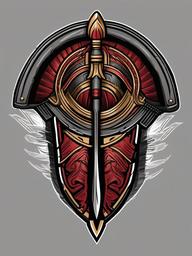 spartan shield and spear tattoo  simple vector color tattoo