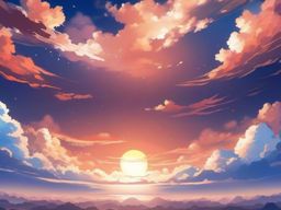 Anime Sky Background intricate details, patterns, wallpaper photo