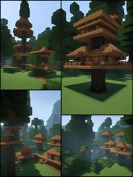 ewok-style tree village on the forest moon - minecraft house design ideas 