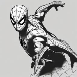 pencil sketch of spiderman  minimal rough sketch scribbles,doodles,black and white