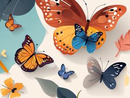 Butterfly Clipart,Illustrating a children's storybook  simple, 2d flat