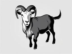 Goat Leg Tattoo - A tattoo featuring the leg or lower body of a goat.  simple color tattoo design,white background