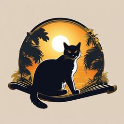 Cat clipart - cat lounging in a sunbeam  